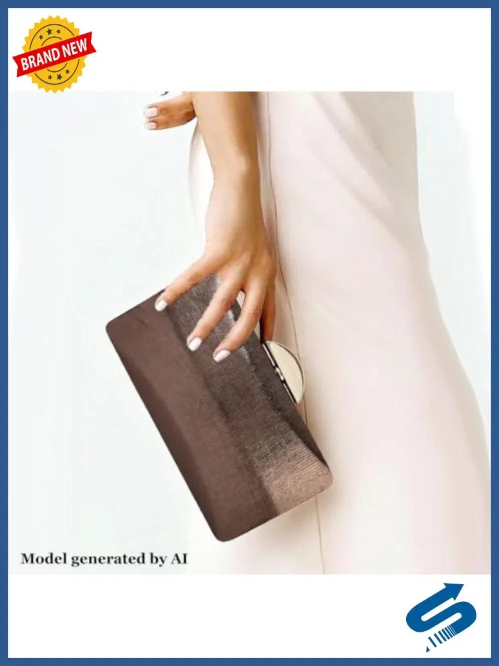 Sparkly Hard-Shell Clutch Crossbody Bag with Chain for Wedding Cocktail